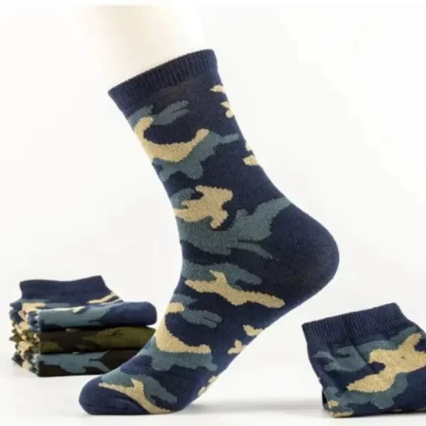 blue and brown military socks